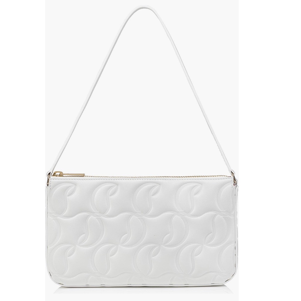 ‼️SOLD‼️Christian Louboutin Loubila Monogram Quilted Leather Shoulder Bag White - Picture 1 of 5